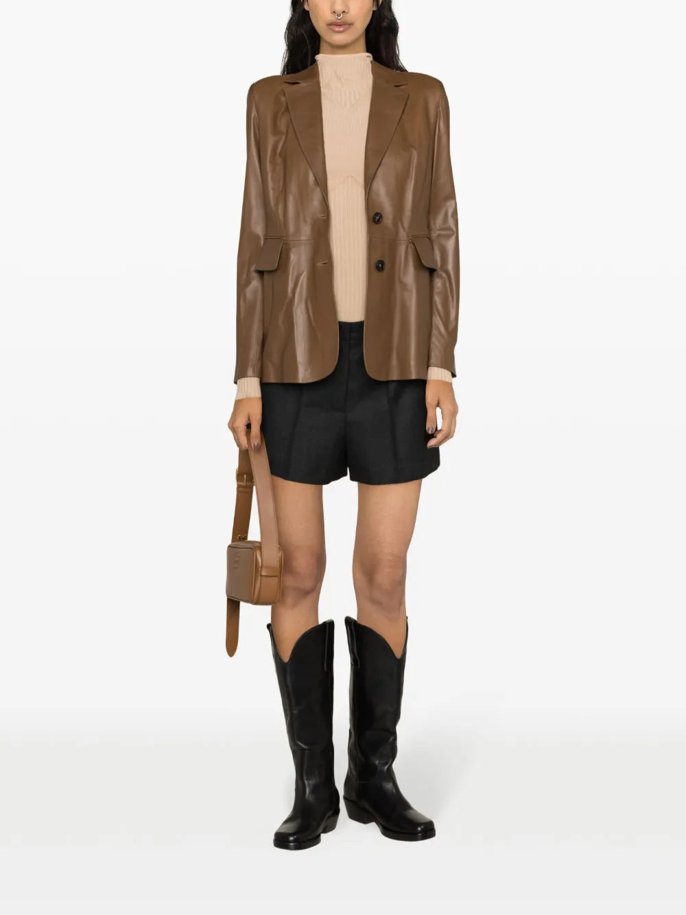 Salicaria Pleated Mid-Rise Shorts