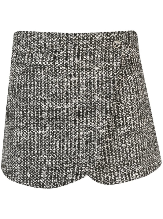 Crossover Tweed Miniskirt