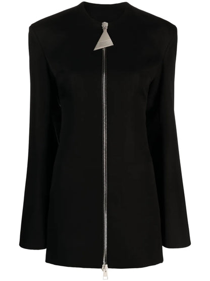 Zip-Up Virgin Wool Minidress