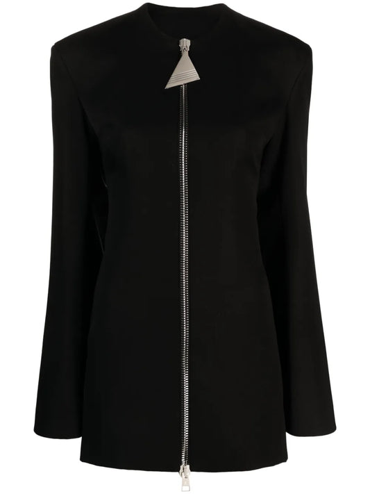 Zip-Up Virgin Wool Minidress