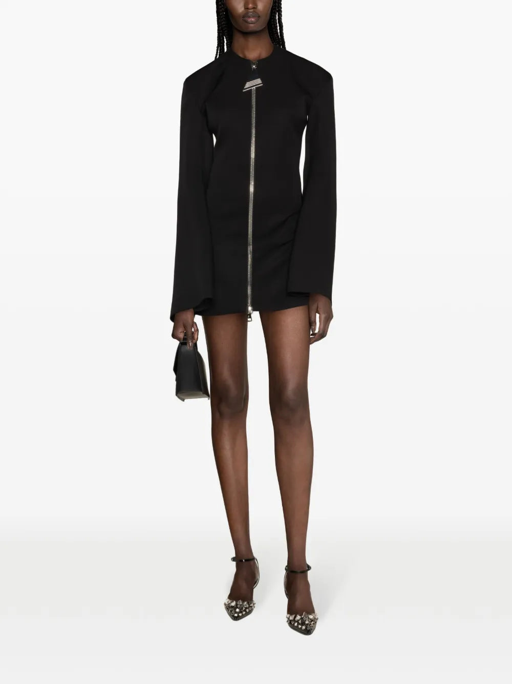 Zip-Up Virgin Wool Minidress