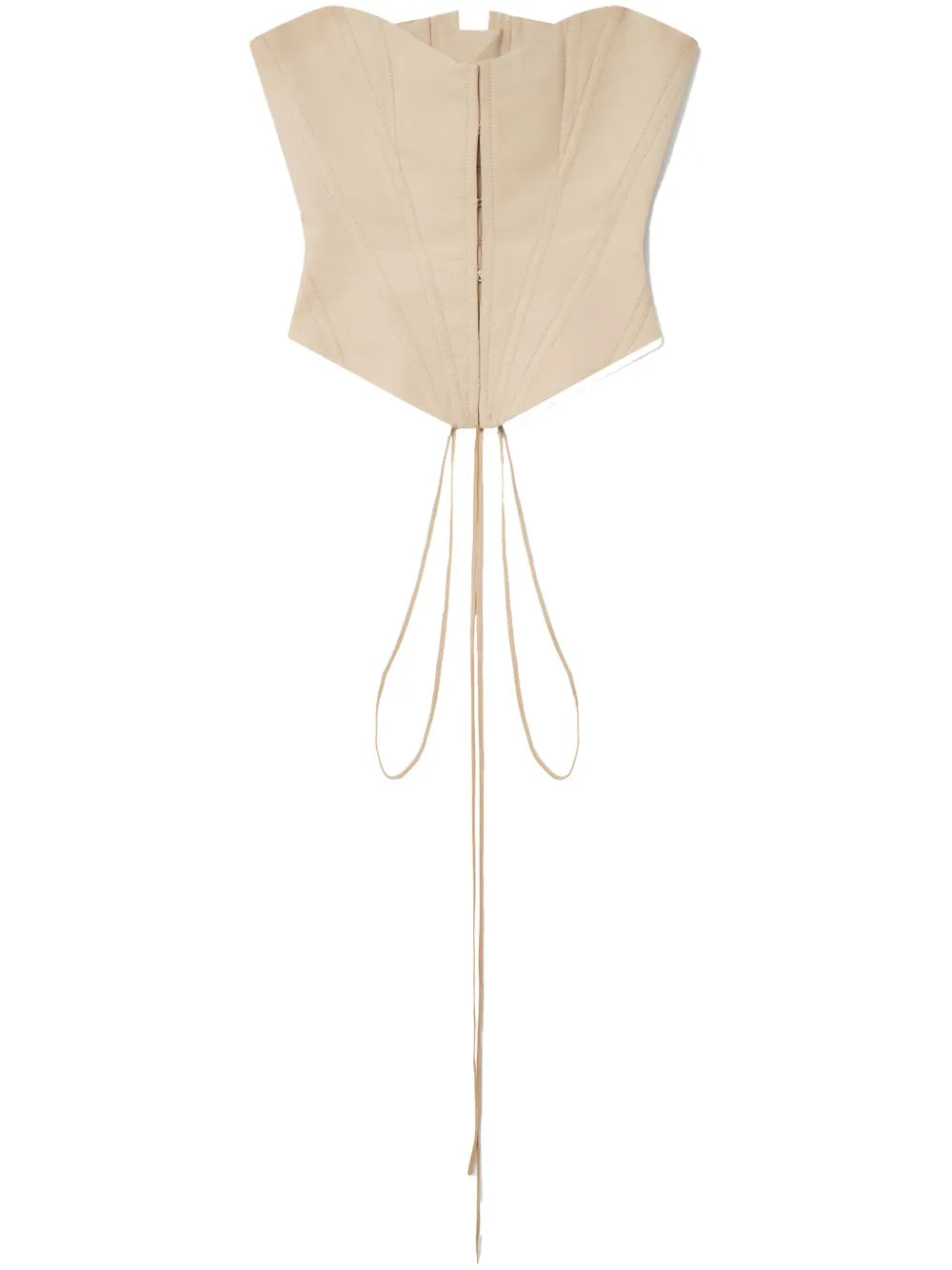 Panelled Corset-Style Strapless Top