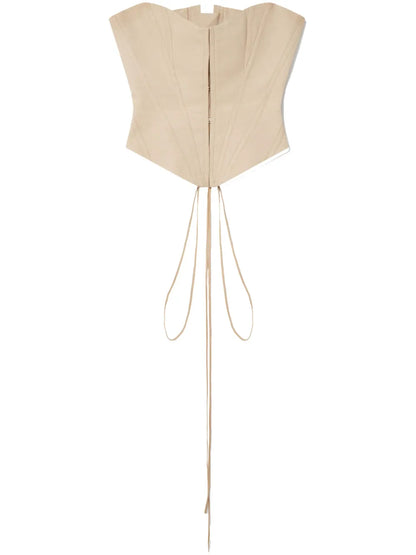 Panelled Corset-Style Strapless Top