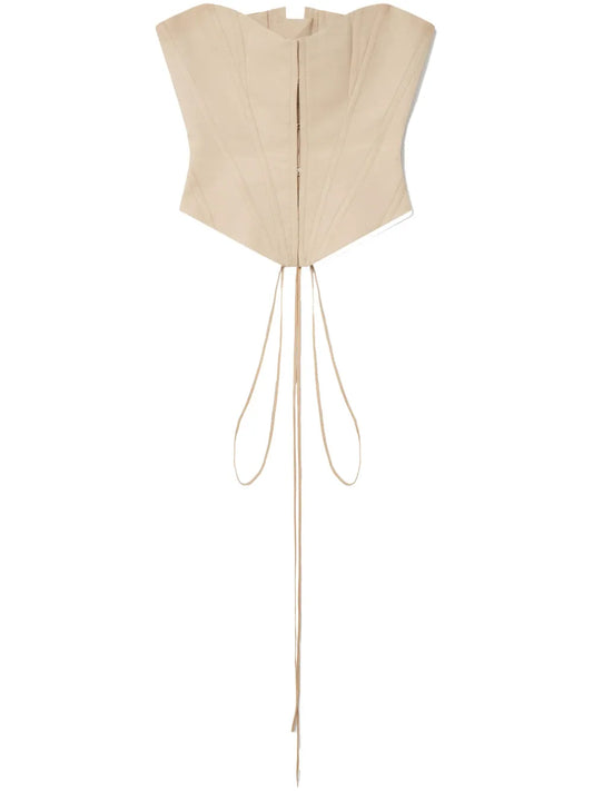 Panelled Corset-Style Strapless Top