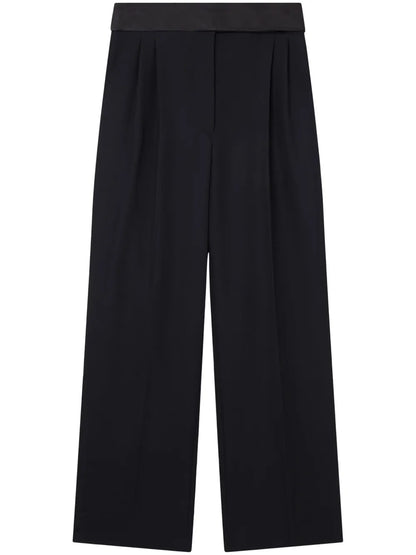 Wide-Leg Tuxedo Wool Trousers