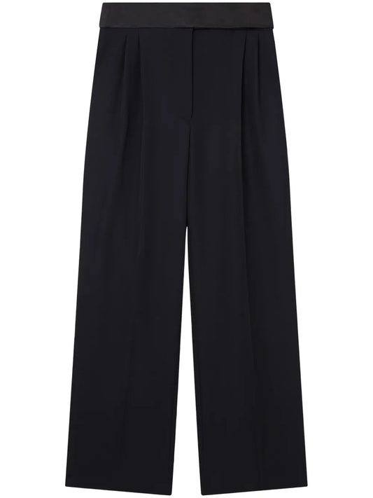 Wide-Leg Tuxedo Wool Trousers