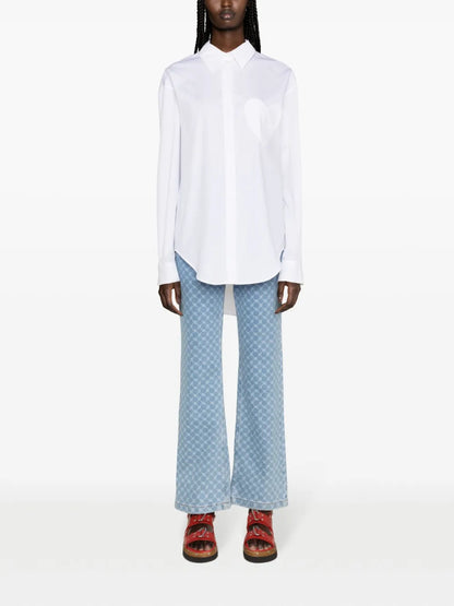 Heart-Patch Cotton Shirt