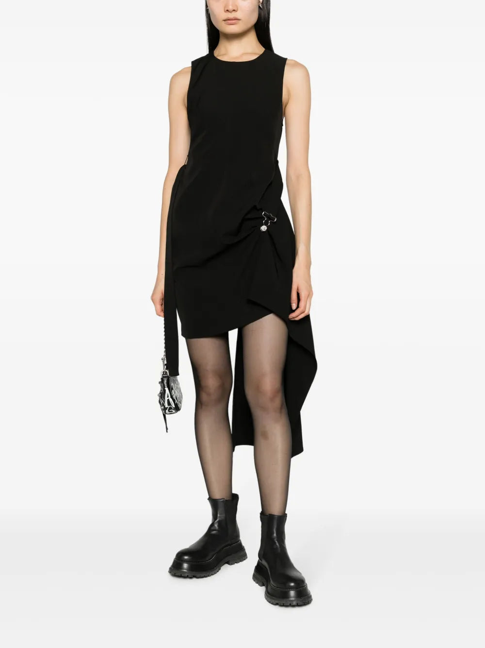 Sleeveless Draped Mini Dress