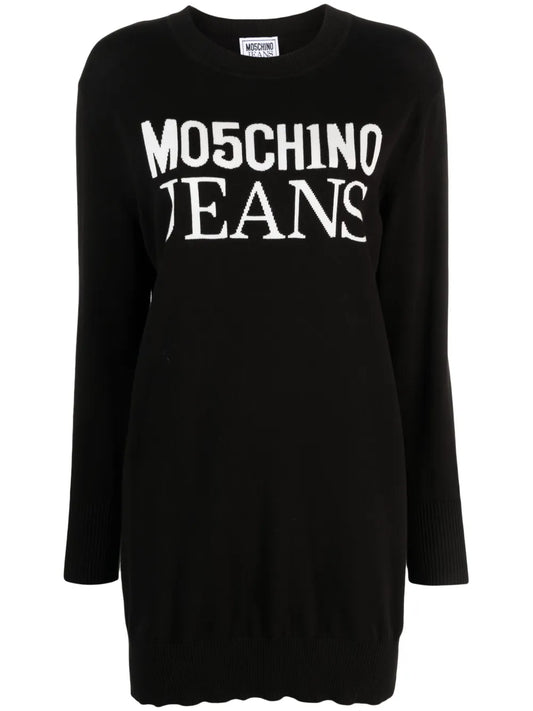 Logo Intarsia-Knit Minidress