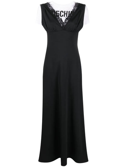 Logo-Print Layered Maxi Dress