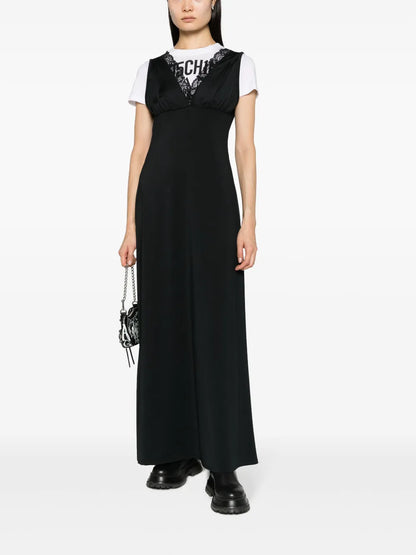 Logo-Print Layered Maxi Dress