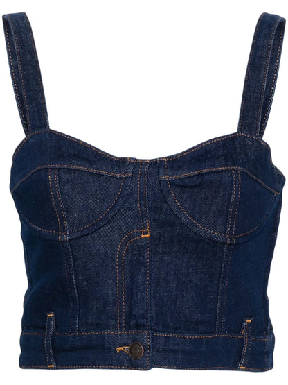 Logo-Patch Cotton-Blend Top