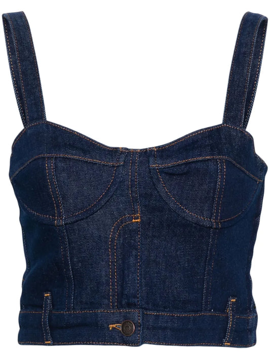 Logo-Patch Cotton-Blend Top