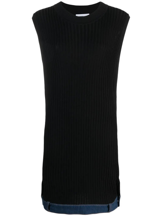 Logo-Patch Ribbed-Knit Dress