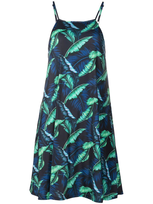Isis Leaf-Print Minidress