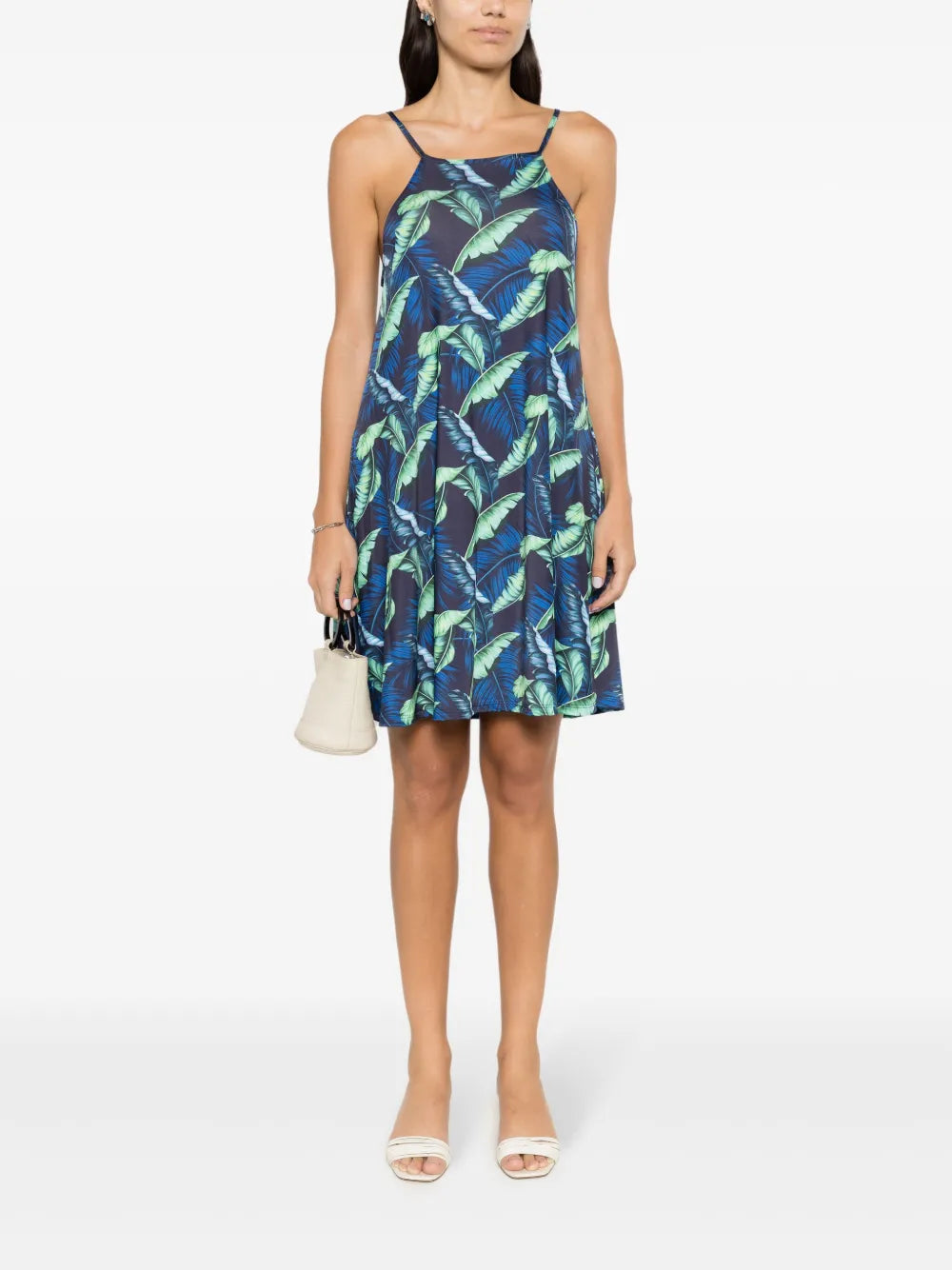 Isis Leaf-Print Minidress
