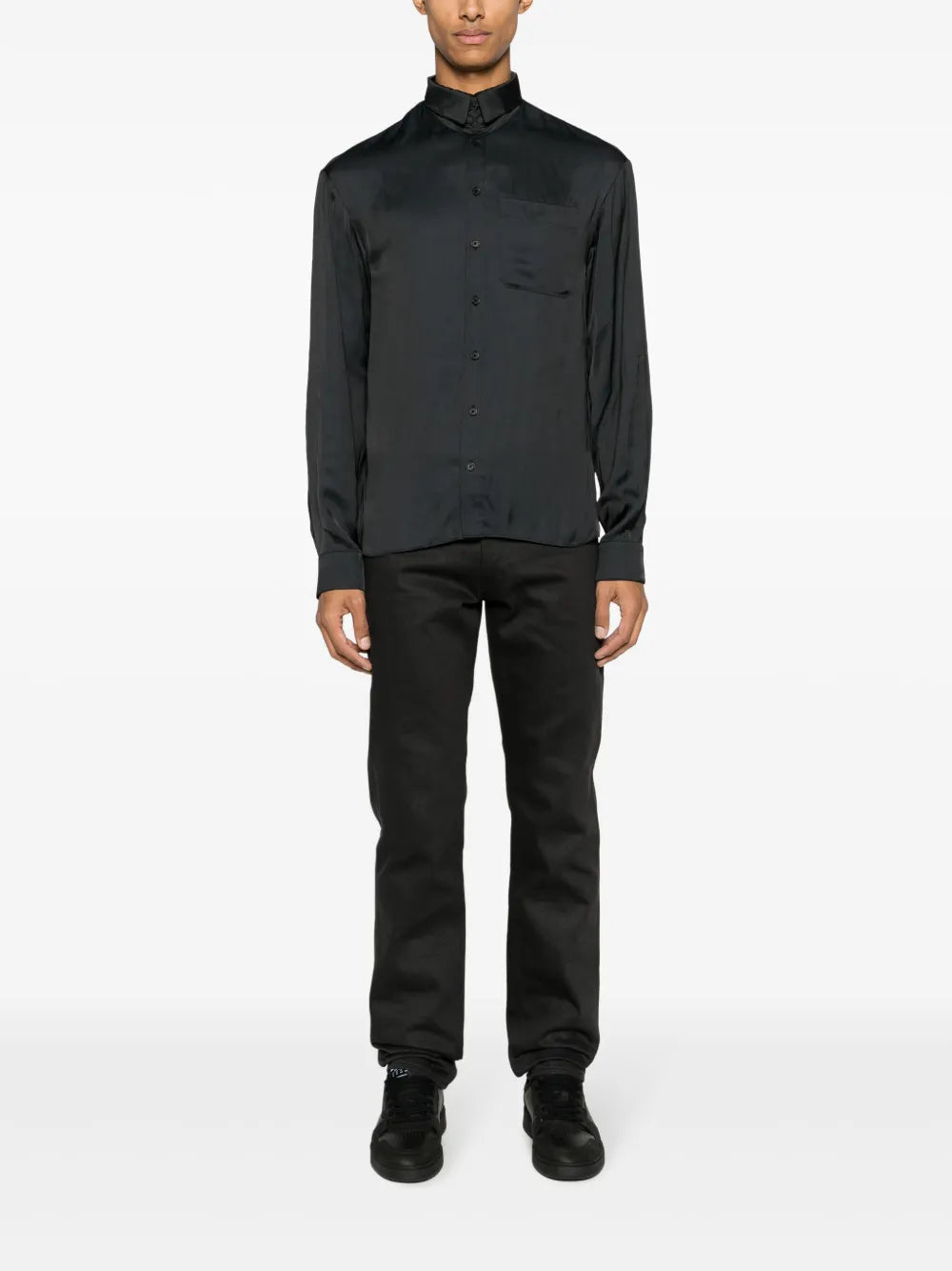 Long-Sleeved Dropped-Shoulder Shirt