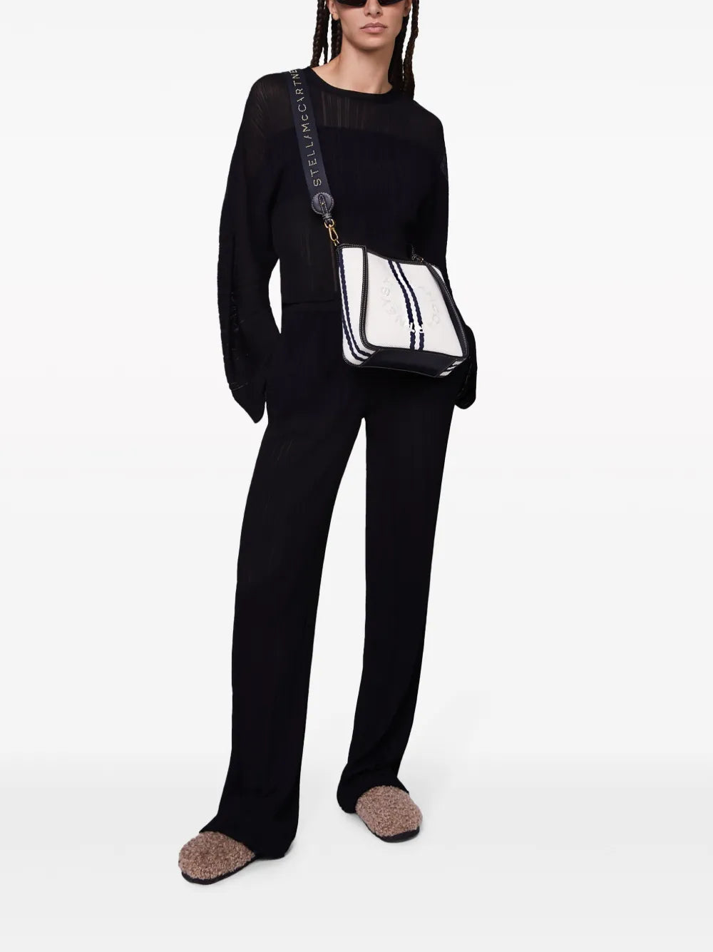 Fine-Knit Plissé-Effect Top