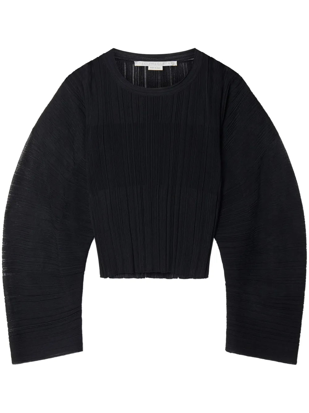 Fine-Knit Plissé-Effect Top