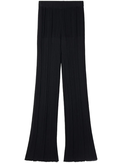 Straight-Leg Plissé-Effect Trousers