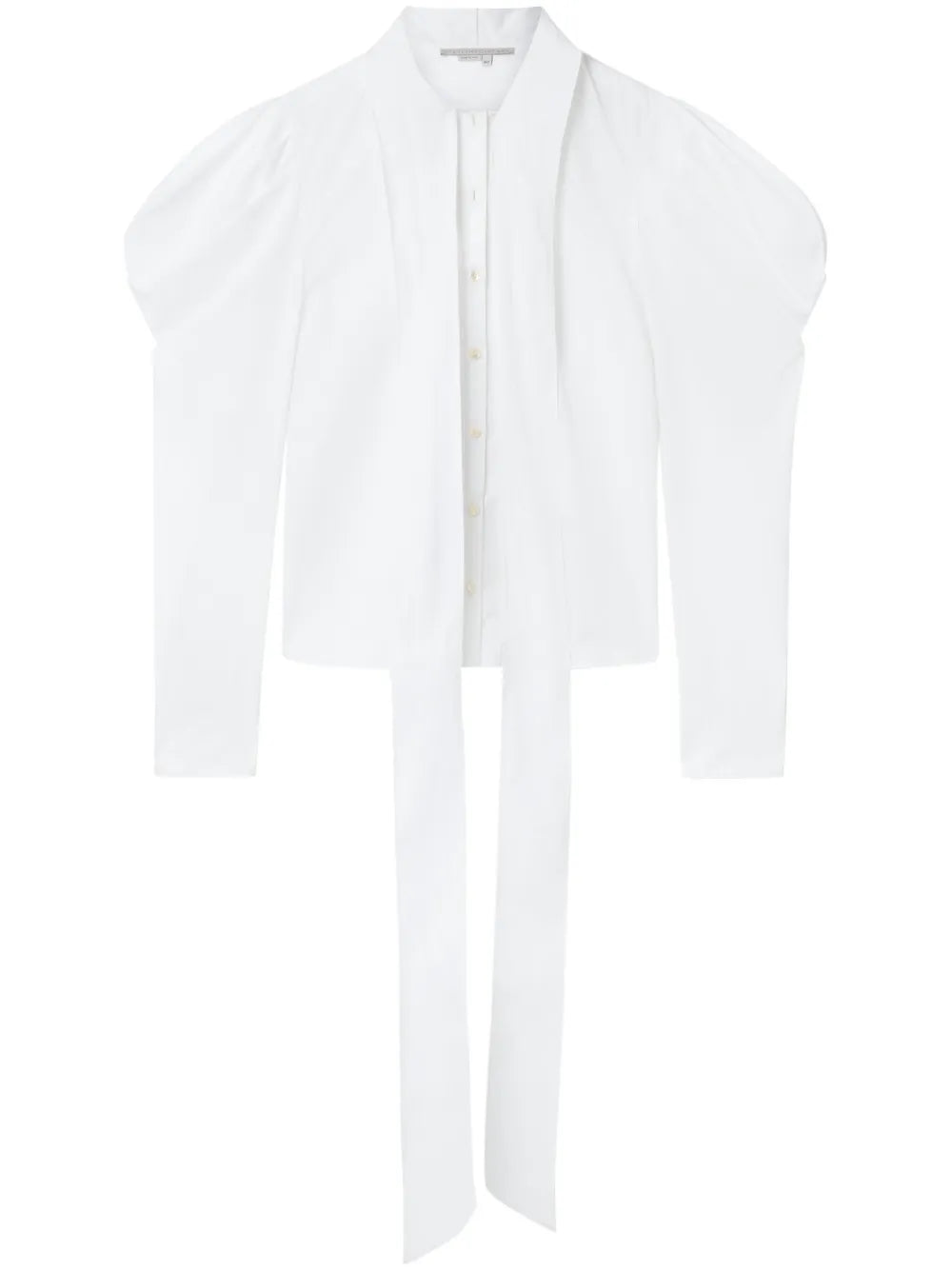 Pussy-Bow Puff-Sleeve Shirt