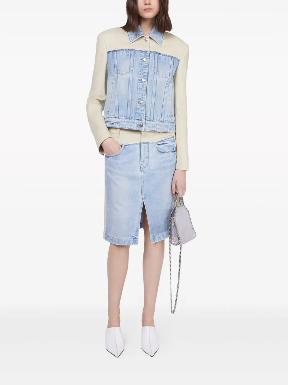 Two-Tone Panelled Denim Jacket