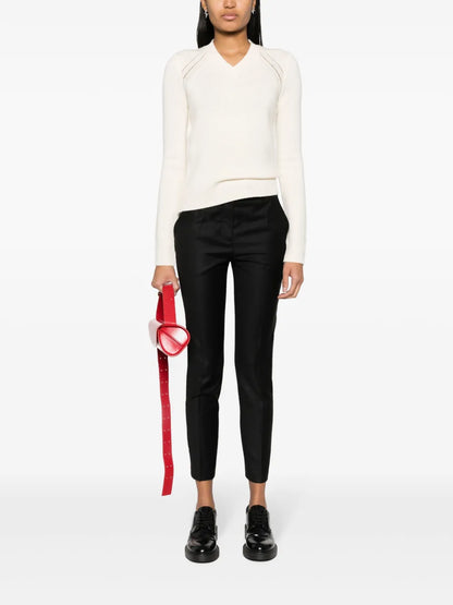 Cropped Slim-Cut Trousers