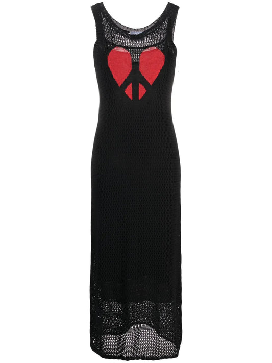 Scoop-Neck Open-Knit Dress