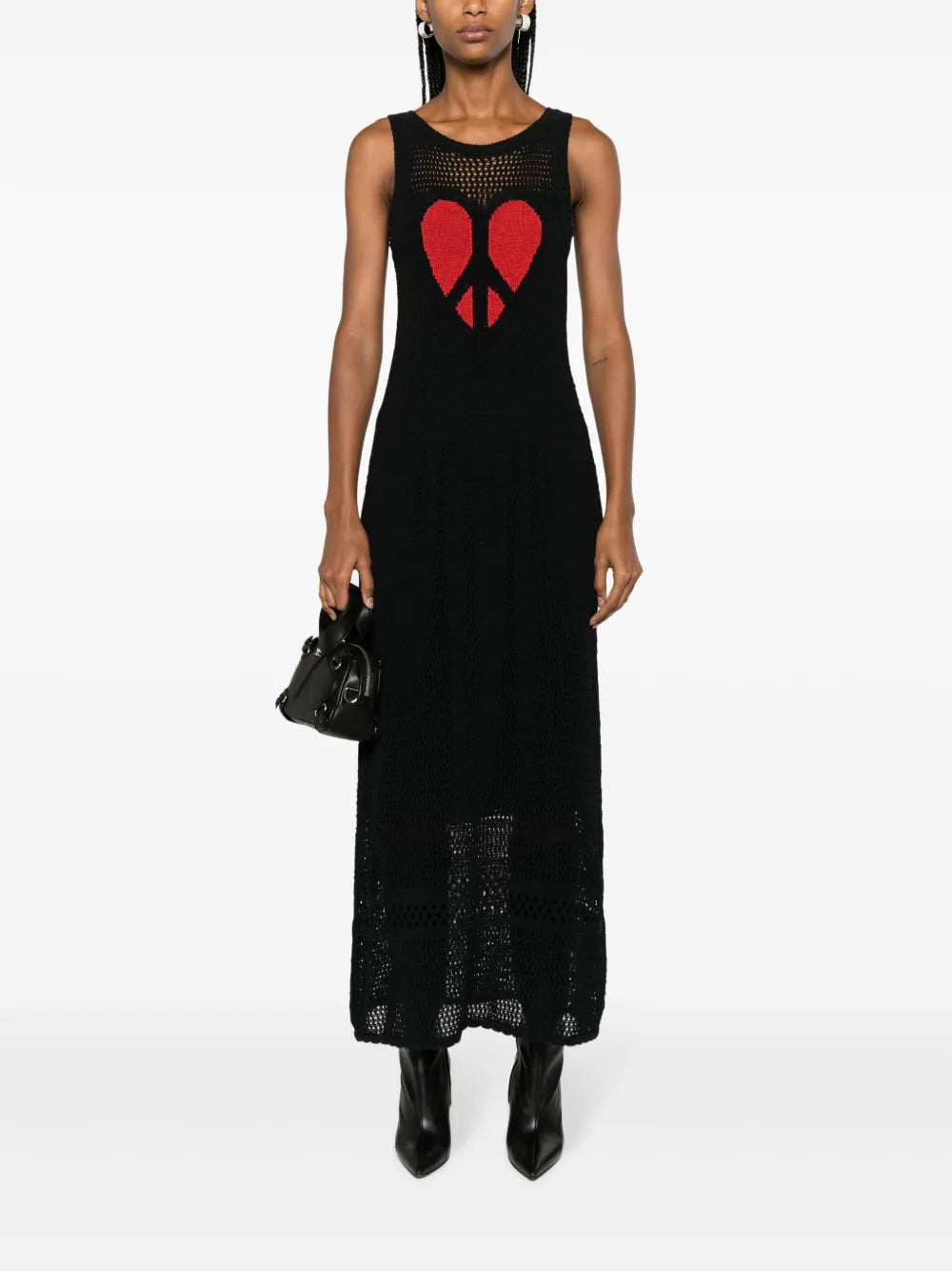 Scoop-Neck Open-Knit Dress