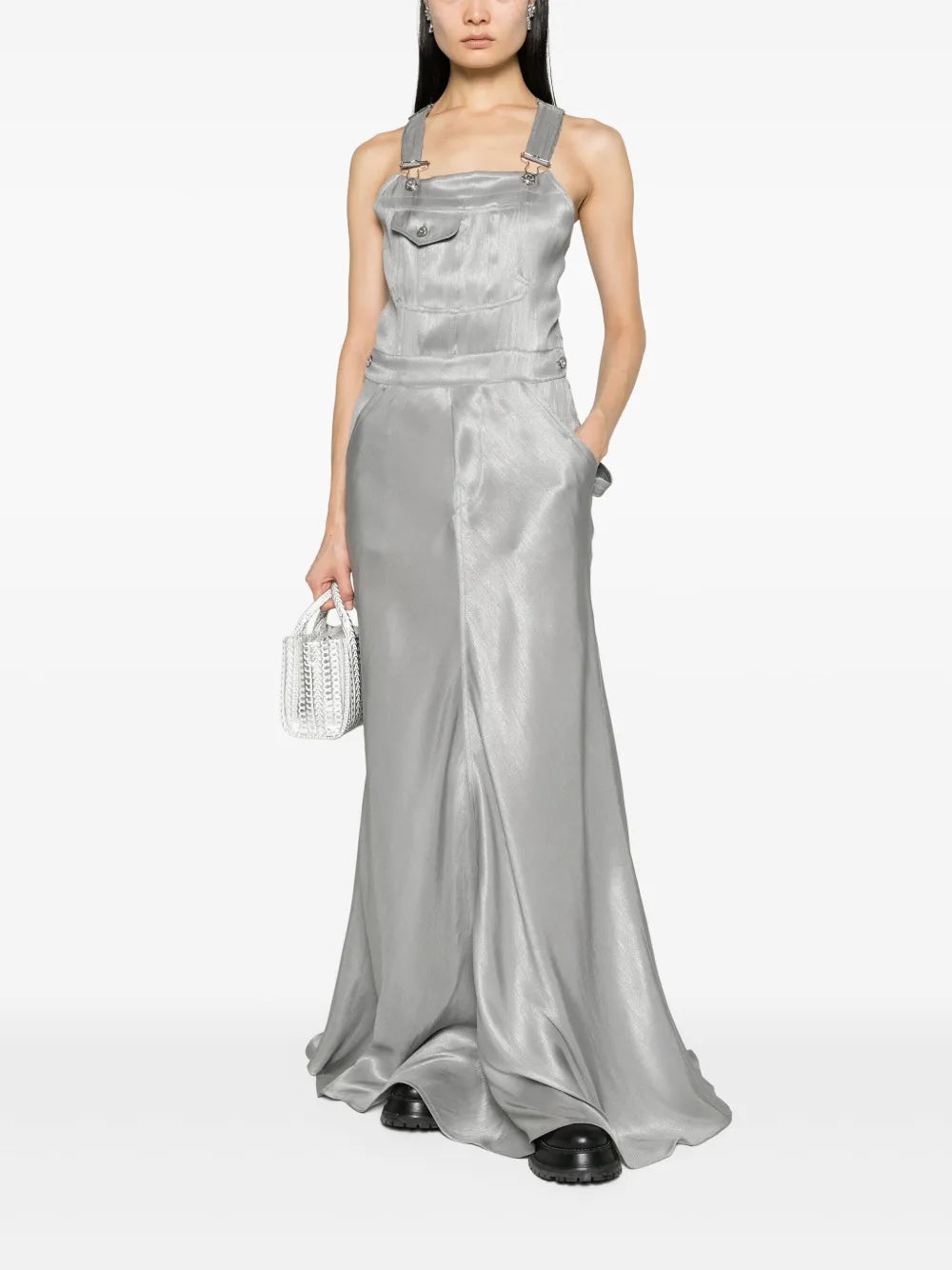 High-Shine Floor-Length Dress