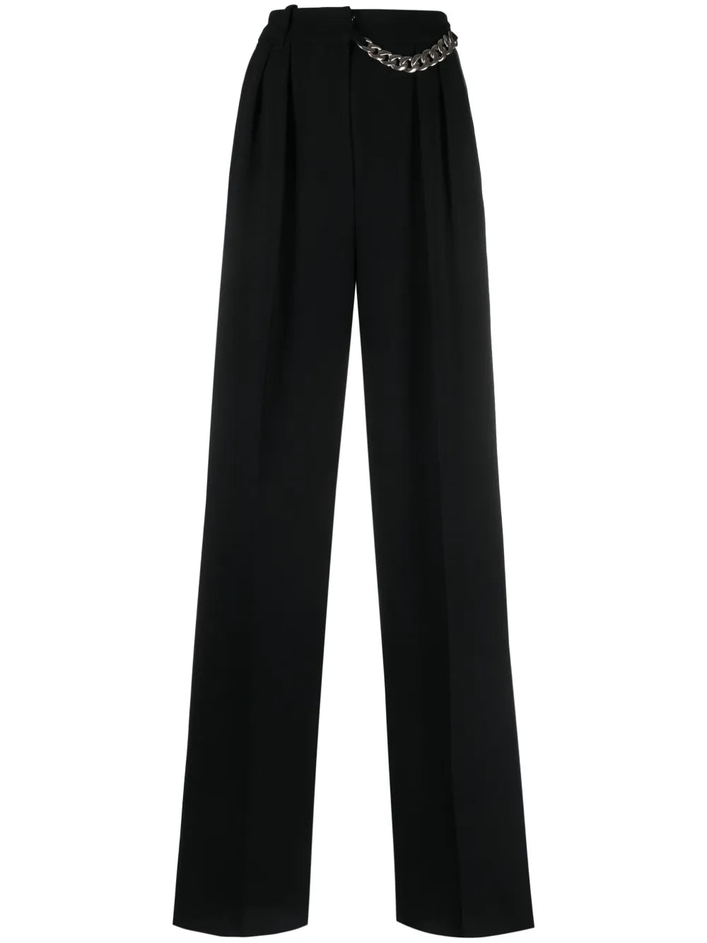 Chain-Detail Wide-Leg Trousers