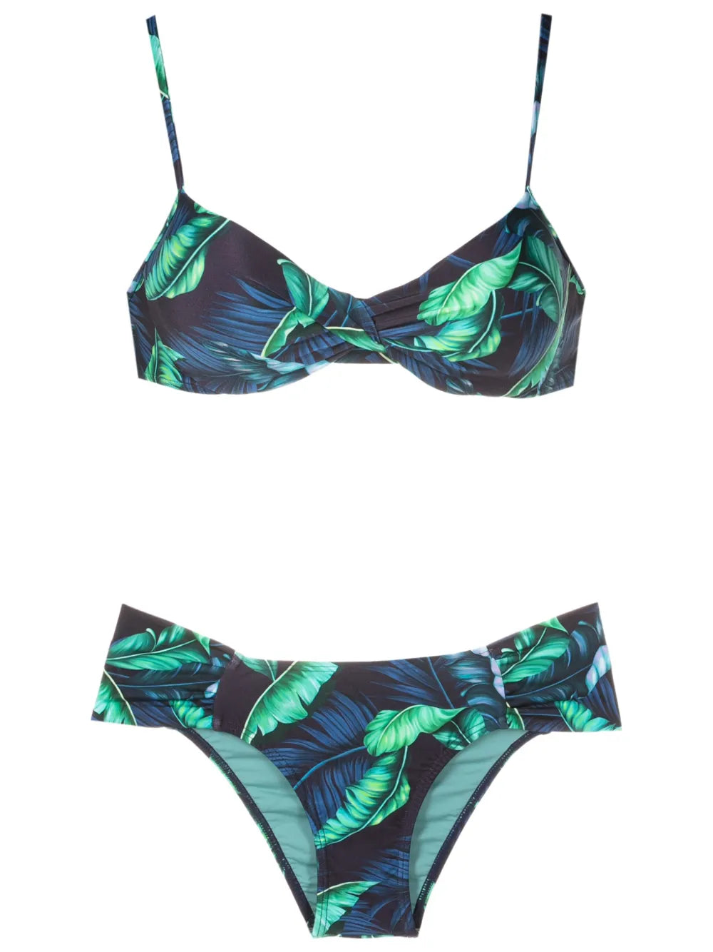 Vitória Twisted Leaf-Print Bikini