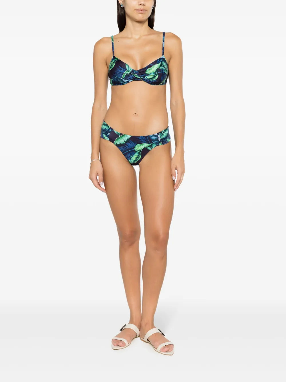 Vitória Twisted Leaf-Print Bikini
