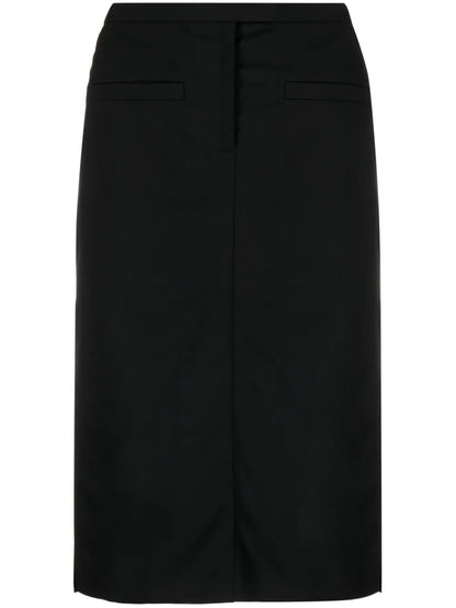 Logo-Appliqué High-Waist Midi Skirt