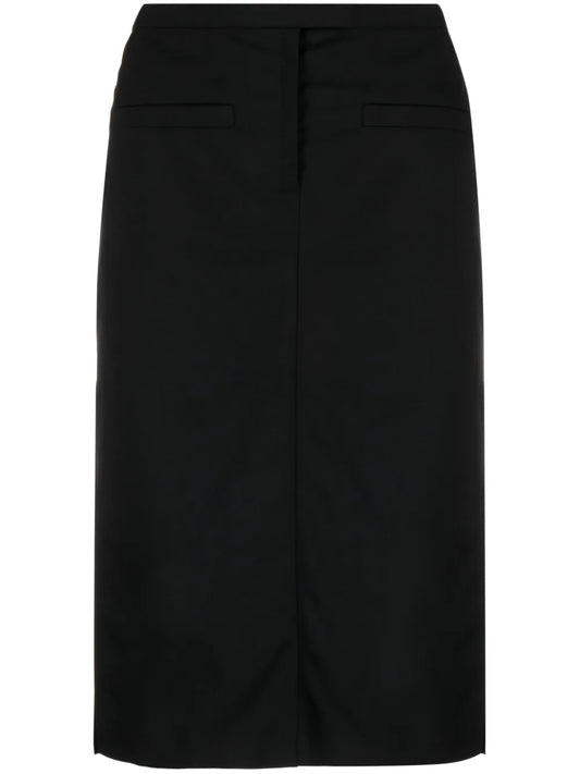 Logo-Appliqué High-Waist Midi Skirt