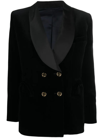 Jealousy Velvet Double-Breasted Blazer
