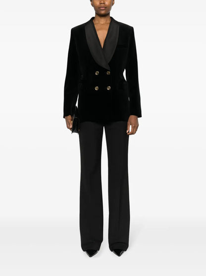 Jealousy Velvet Double-Breasted Blazer
