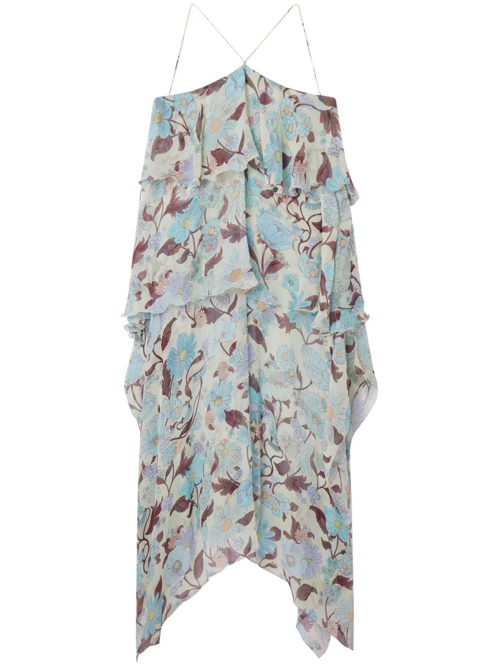 Lady Garden-Print Silk Chiffon Dress