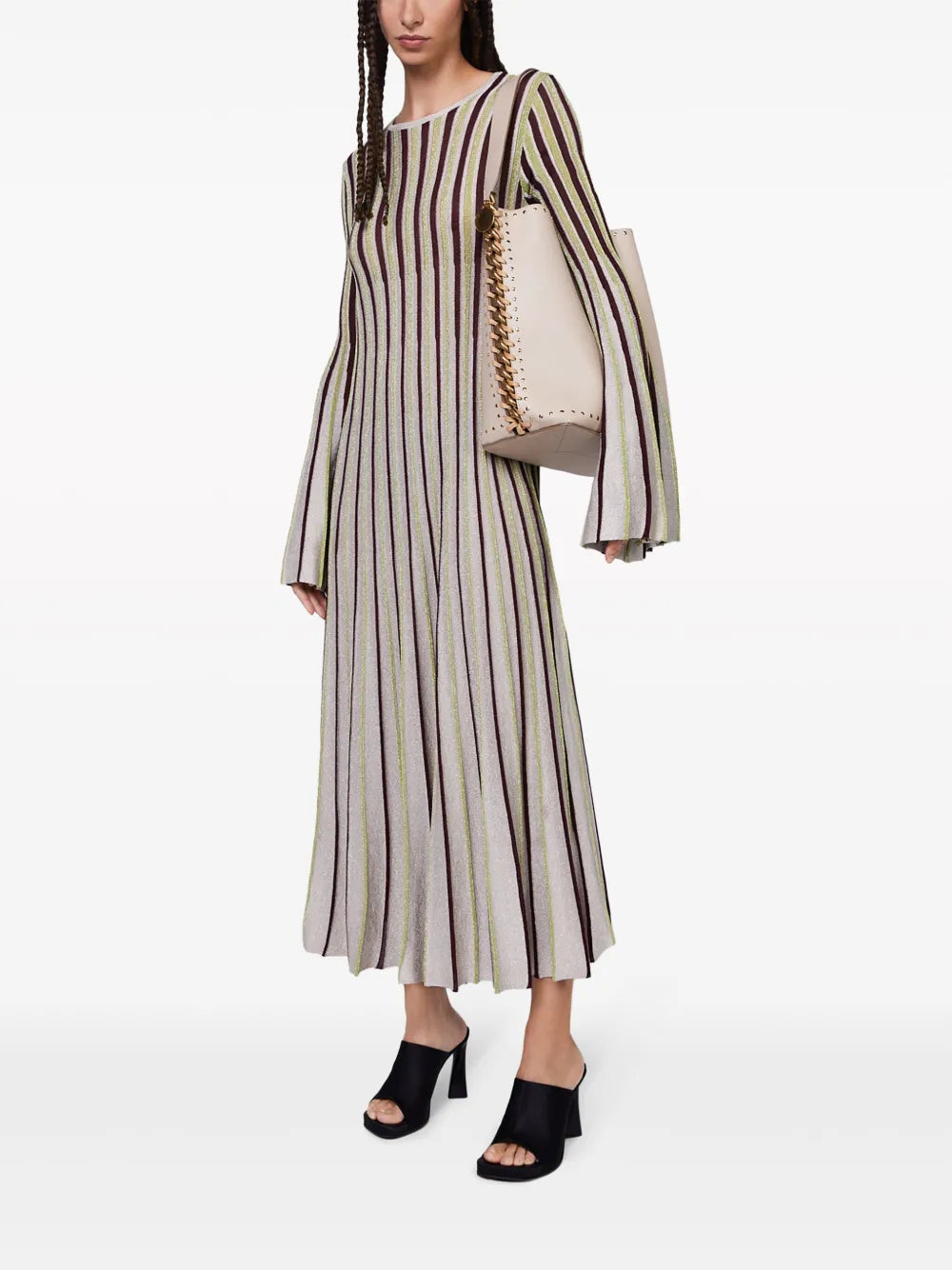 Lurex-Detail Striped Maxi Dress