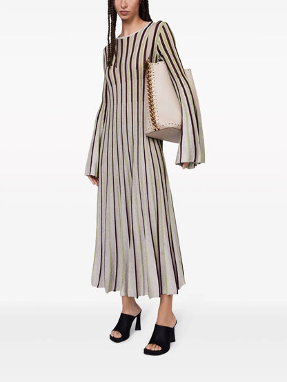 Lurex-Detail Striped Maxi Dress