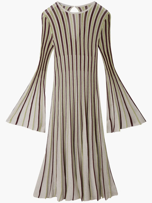 Lurex-Detail Striped Maxi Dress