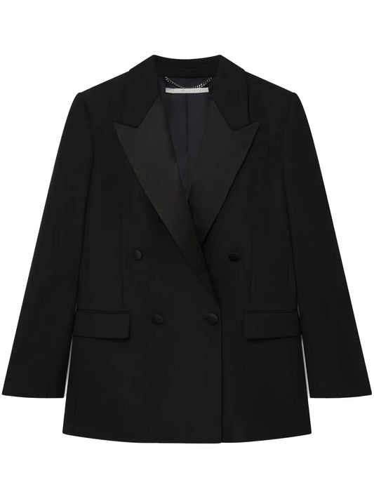 Tuxedo Satin-Lapels Wool Blazer