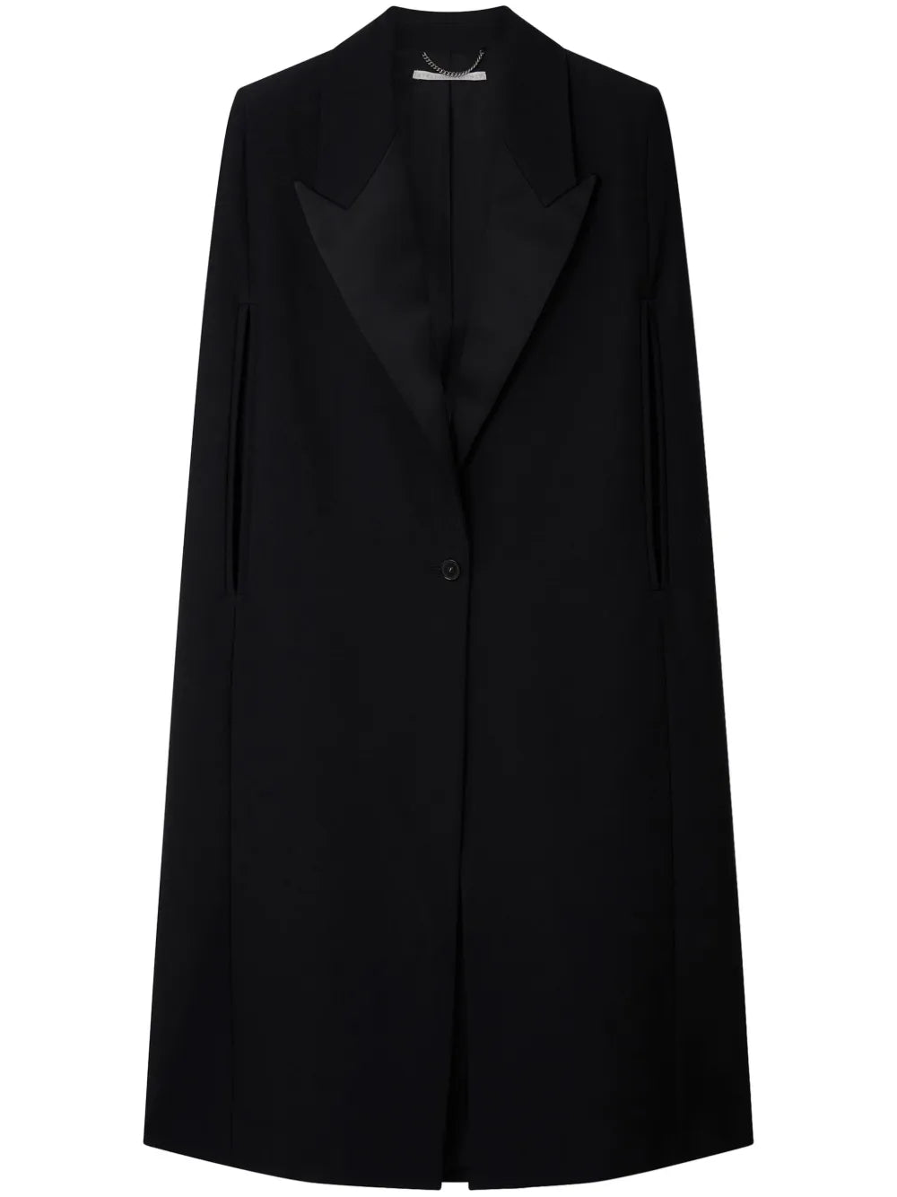 Peak-Lapels Wool Cape