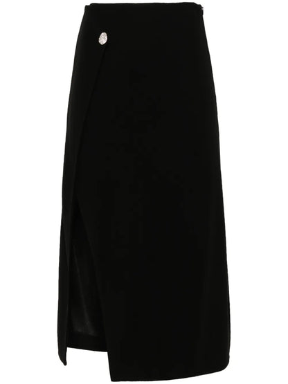 Button-Embellished Midi Dress