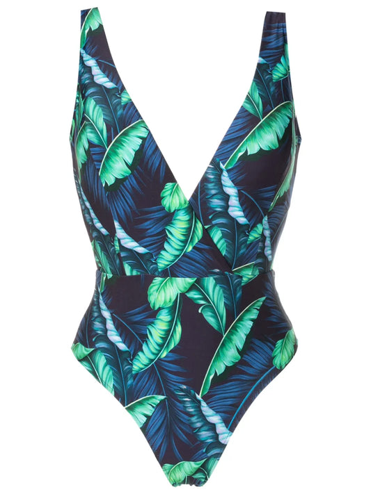 Evita Leaf-Print Swimsuit