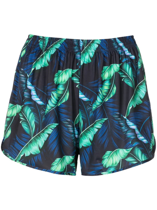 Lee Leaf-Print Mini Shorts