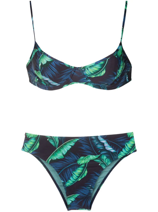 Lilica Leaf-Print Bikini