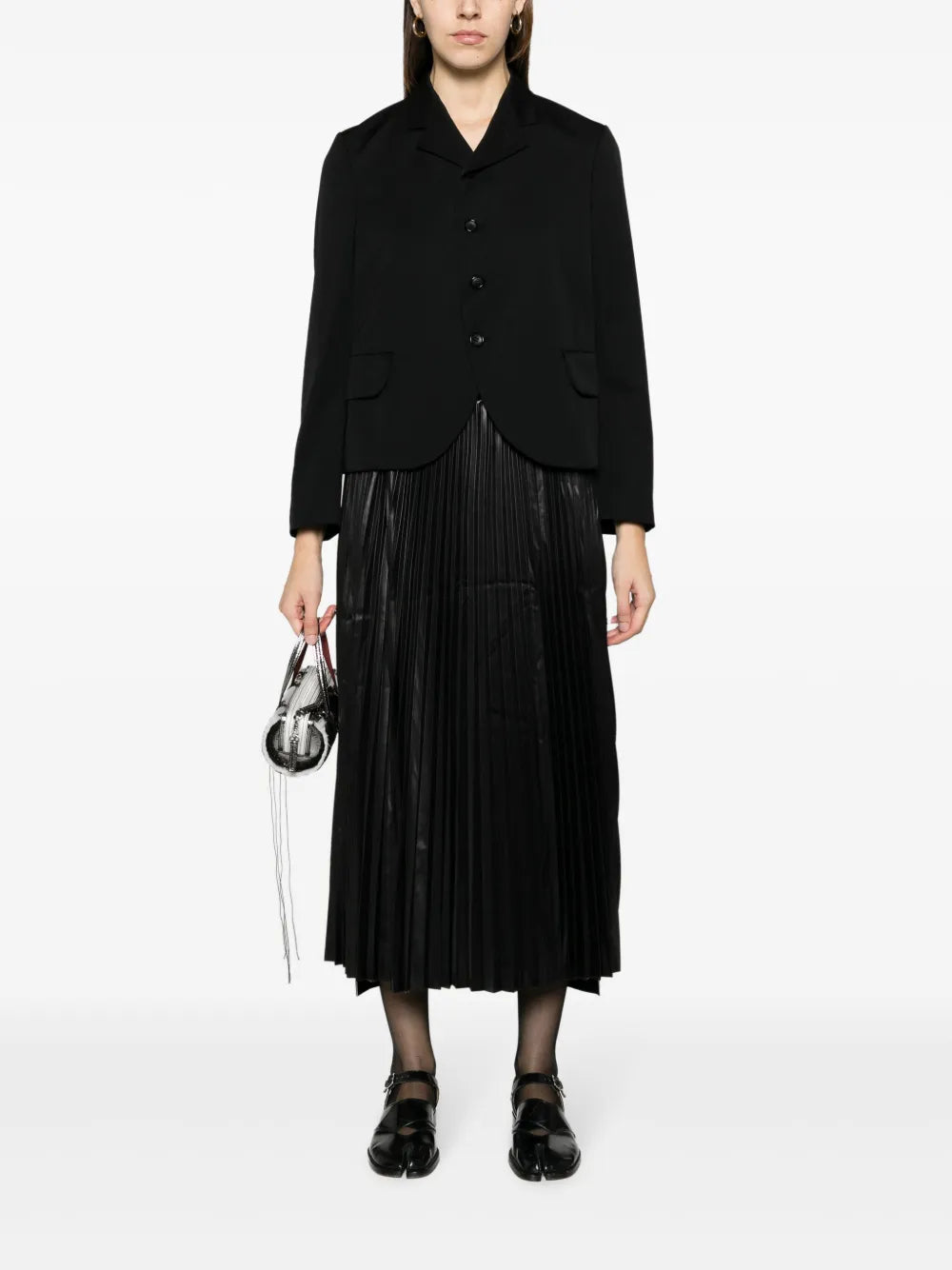 Pleated Layered Cropped Trousers
