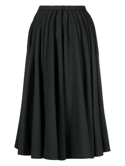 Pleated Full Wool Skirt