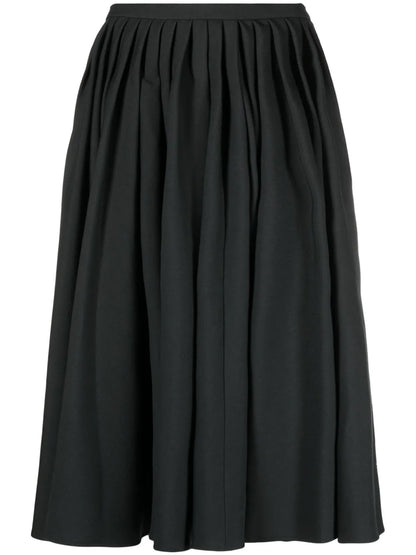 Pleated Full Wool Skirt